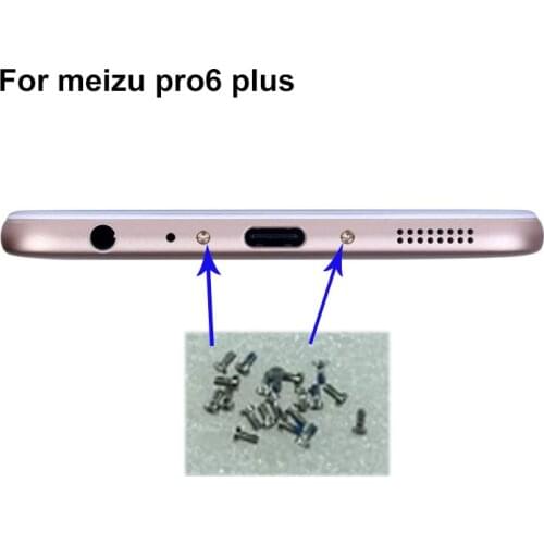 2PCS silver For Mei zu Pro6 plus Pro 6 plus Buttom Dock Screws Housing Screw nail tack ForMeizu Pro6 plus Pro 6 Mobile Phones