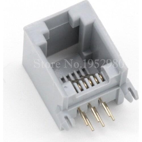 20pcs/lot RJ45 Networt Jack Ethernet Plug 6P6C Grey Glod 6 Pins