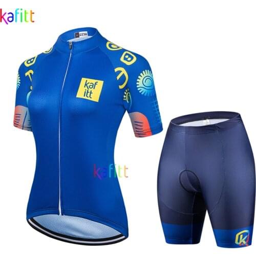 2021 Kafitt Women Quick-Dry Mountain Bike Clothing Bicycle Jersey Bib Sets Dress Outdoor Sports Cycling Shirt Ladies MTB Wear