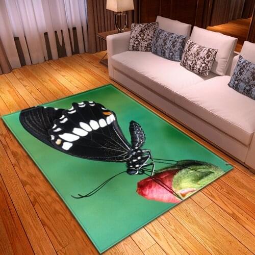 3D Dream Butterfly Carpet On the Floor Animal Pattern Carpets for Living Room Bedroom Area Rugs Soft Sponge Home Decor Floor Mat