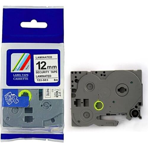 40 pcs/lot brother SECURITY LABEL brother TZe TZ tape TZe-SE3 TZ-SE3 tz SE3 tze se3 label maker tape 12MM black on white tape