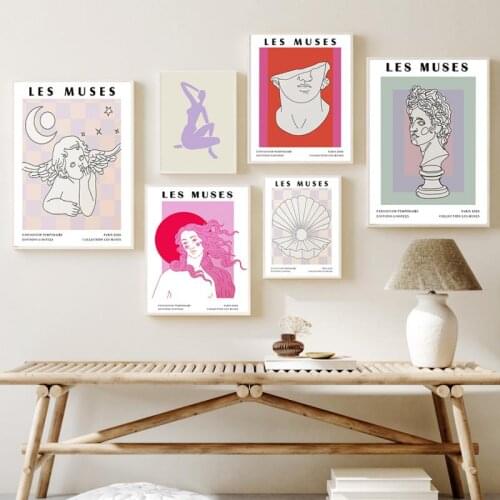 Abstract Les Muses David Venus Angel Wall Art Posters and Print Nordic Modern Statue Canvas Painting Home Decoration Living Room