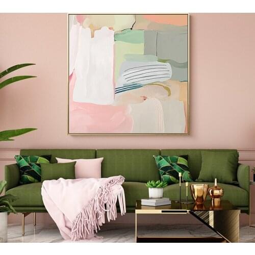 Abstract Color Home Decor Poster Block Brush Feeling Wall Picture for Living Room Decoration Fresh Wall Art Posters and Prints