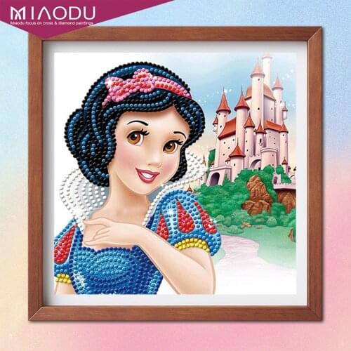 Disney 5D Diamond Painting Cartoon Snow White Princess Round Diamond Embroidery Mosaic Cross Stitch Kits Home Decor