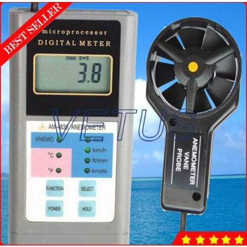 AM-4838 Digital Wind measuring instruments with Anemometer Air Flow Anemometer (0.4-30m/s)