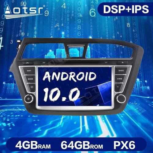 For Hyundai i20 2014-2018 Car GPS Navigation DVD Multimedia Stereo Android 10.0 Radio Head unit DSP 64G Auto Audio Video Player