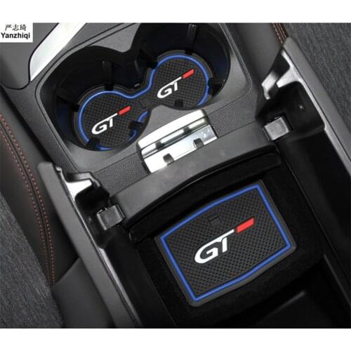 For Left-hand drive! For Peugeot 3008 GT 2016 17 18 / 5008 GT 2017 Car styling Interior Accessories Cup Anti-Slip Mats Cover