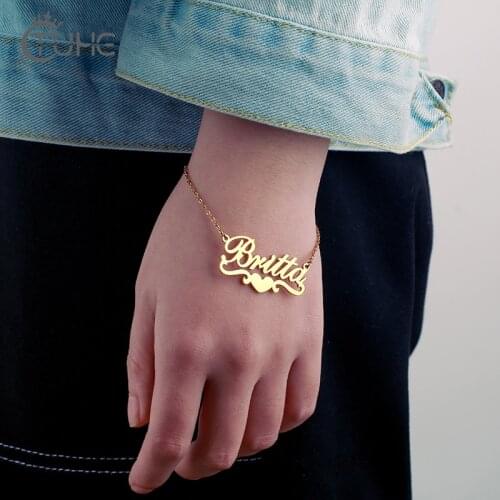 Customized Name Bracelet With Heart For Women Girls Stainless Steel Unique Jewelry Gift Fashion Wedding Birthday Accessoires