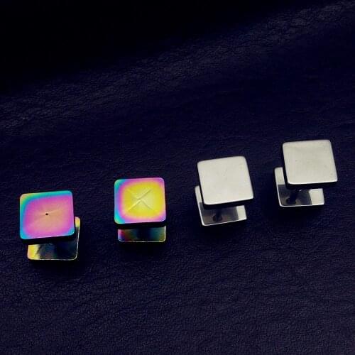 2pcs High Quality Wholesale Black Stainless Steel Fake Cheater Square Ear Plugs Gauge Body Jewelry Pierceing Earring For Men
