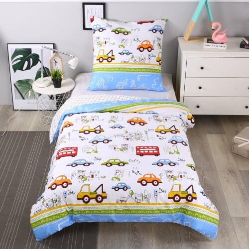 Kids Boys Bedding Set Cars Vehicles Duvet Cover Soft Kids Duvet Cover Set Quilt Cover 100% Cotton Bed Set 2pcs Set