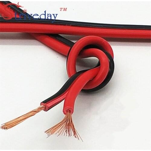 5m 90m 200m RVB-2*0.75 Square Copper wire Red Black Cable LED Speaker Cable Electronic Monitor Power Cord DIY