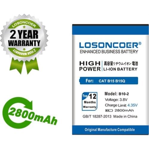 LOSONCOER Battery B10-2 2800mAh Battery For Caterpillar CAT B15 B15Q B15Q AM