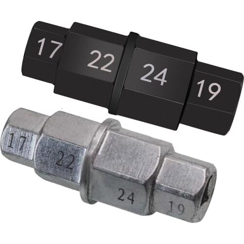 Metal Motorcycle Front Wheel 4 in 1 Axle Hex Spindle Driver Socket Removal Tool 17mm 19mm 22mm 24mm Fit for Yamaha Suzuki Honda
