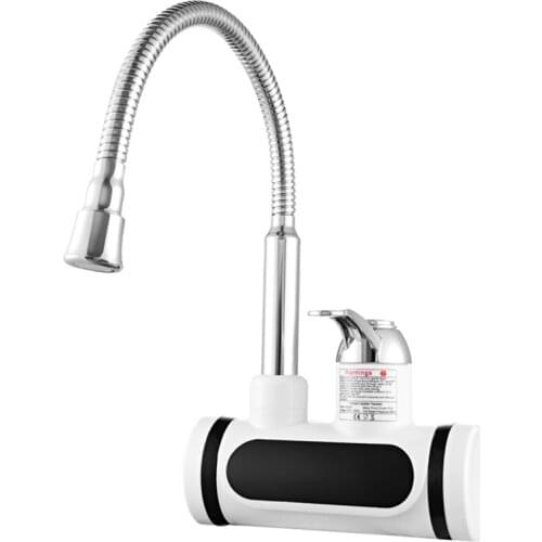 Instant Electric Water Heater Rapid Heating Basin Faucet Kitchen Bathroom Tankless Hot Water Sink Tap with Temperature 19QE