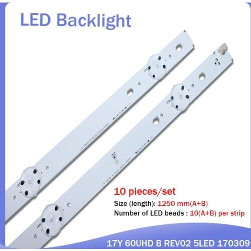 New 20 pieces=2setLED strips for SONY 60 TV KD-60X690E S600DUC-1 17Y 60UHD A REV02 5LED 170209 17Y 60UHD B REV02 5LED 170309