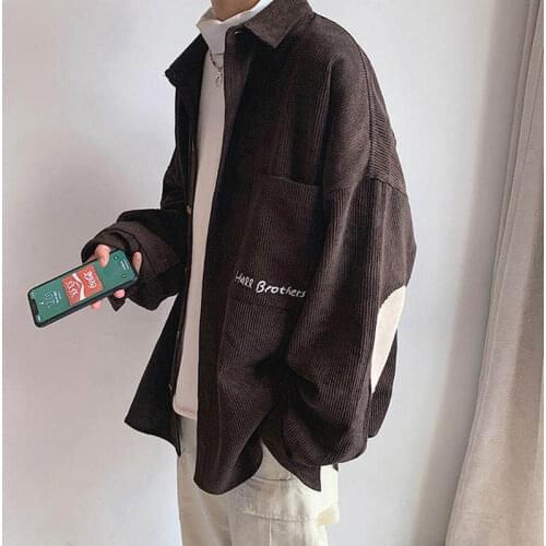 2020 new Korean version of corduroy shirt jacket male loose handsome trend men and women autumn ins couple shirt
