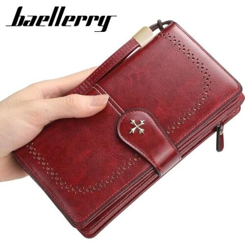 New Women Wallet Female Purse Leather Wallet Long Coin Purse Card Holder Money Clutch Wristlet Multifunction Carteira Feminina