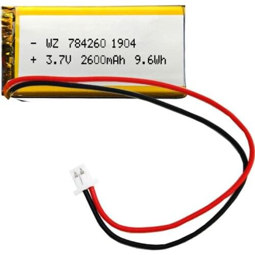 OCTelect USB rechargeable battery 784260-2600mah smart cup sports goods fingerprint lock polymer lithium battery