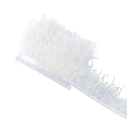Wholesale 6-8Cm White Natural Ostrich Feather Trim Decoration Accessories For Wedding Carnival Clothes Sewing Plumes Trim Crafts
