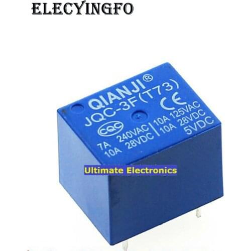 10pcs Original JQC-3F(T73)-5VDC JQC-3F(T73)-12VDC JQC-3F(T73)-24VDC T73 5FEET QianJi Power relay