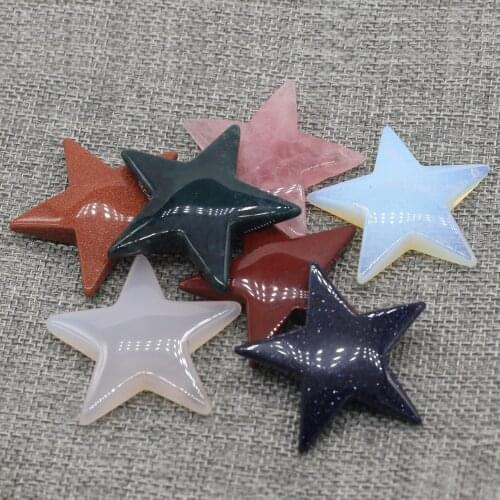 New Style Natural Stone Pendant Without Hole Five-Pointed Star Charms For Jewelry Making DIY Necklace Anklet Accessory