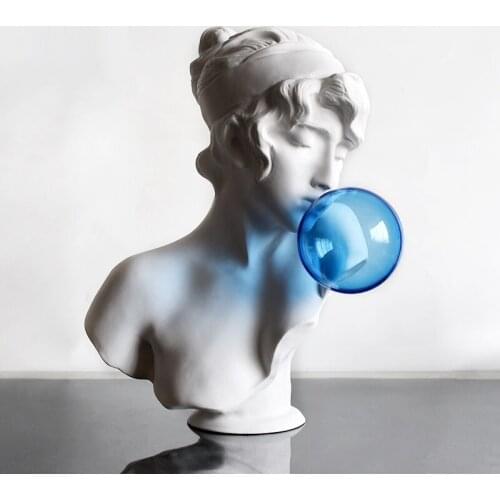 Bubble Girl Figure Art Sculpture Venus Goddess Statue Resin Crafts Simple Home Decoration R4249 Roman Mythology Creative Blue