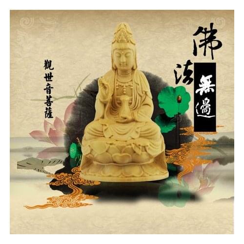 Boxwood carvings, statues of the Buddha, Buddha gift, Christmas Feng Shui, Guanyin Bodhisattva, Kwan-yin