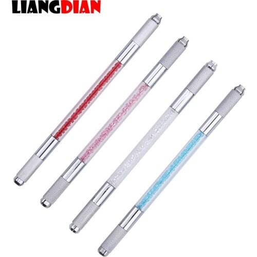 1PC Professional Stainless Steel Double Heads Manual Microblading Pen Tattoo Tools For 3D Permanent Eyebrow Lip Line Makeup
