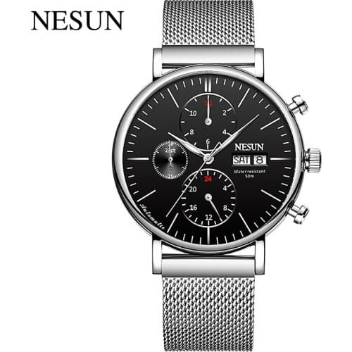 Switzerland Luxury Brand Nesun Official Men Automatic Casual Wristwatches Business Mechanical Thin Dial Male Gift Clock New 9028