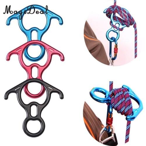 MagiDeal 50KN Rock Climbing Rescue Rappelling Figure 8 Ring Rope Descender Black for Rock Tree Climbing Accessories