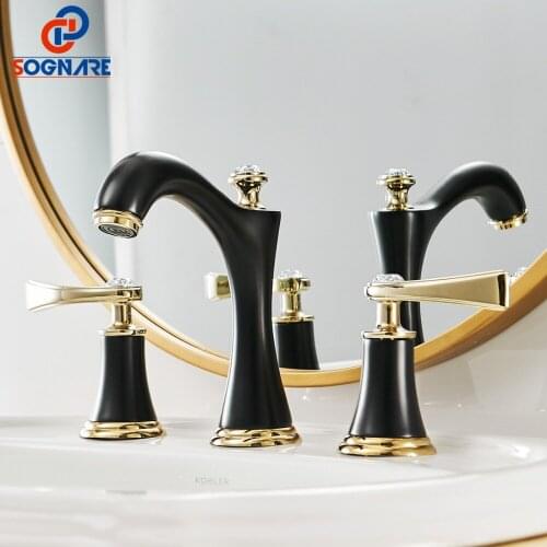 Basin Faucet For Bathroom Faucet Mixer Two Handle Bathroom Sink Faucet Widespread Basin Mixer Cold Hot Tap Bath Sink Faucet Taps