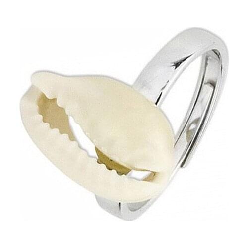 DARK DIAMOND-shell ring in 925 sterling silver. Comfortable jewel for daily use. Adjustable