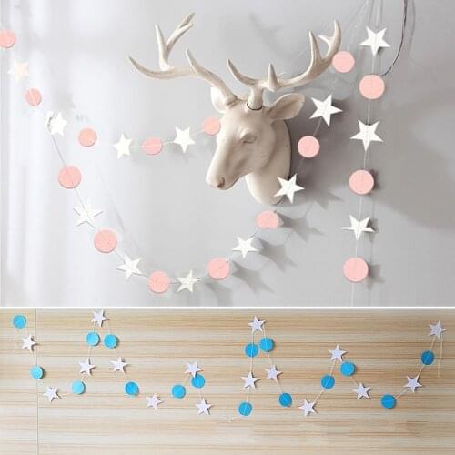 Hanging Paper Garland Star Round Chain Wedding Stag Night Party Ceiling Banner