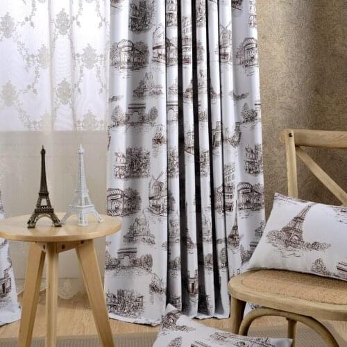 American Nordic Curtains for Living Dining Room Bedroom New High-precision Printing Blackout Curtain Fabric