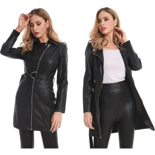 2019 New Leather Jacket Female fashion street biker jacket leather jacket high quality temperament slim women coat L94
