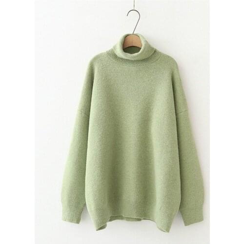 Womens Turtleneck Sweaters 2020 Thick Warm Pullover Cashmere Jumper Soft Oversized Knitwear Sweater Korean Women Jumpers