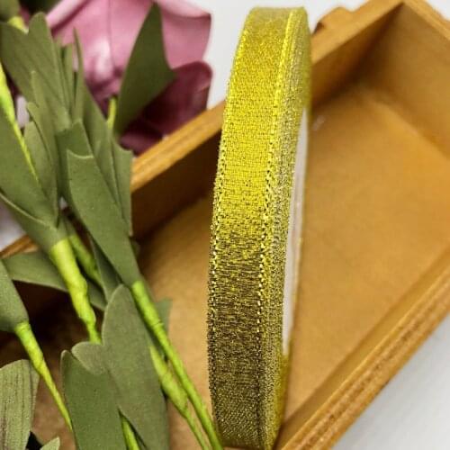 25Yards 10mm Gold Silk Satin Ribbon Party Home Wedding Decoration Gift Wrapping Christmas New Year DIY Material