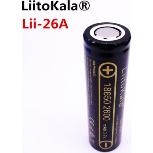 1PCS HK LiitoKala Lii-26A for 3.7V 18650 2600mAh Li-ion Rechargeable Battery The Flashlight Batteries