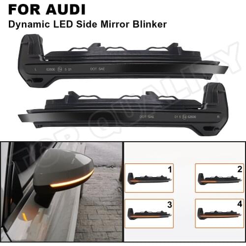 2Pcs LED Turn Signal Light Dynamic Rearview Side Mirror Blinker Indicator For Audi TT TTS TT RS MK3 8S R8 2016 2017 2018