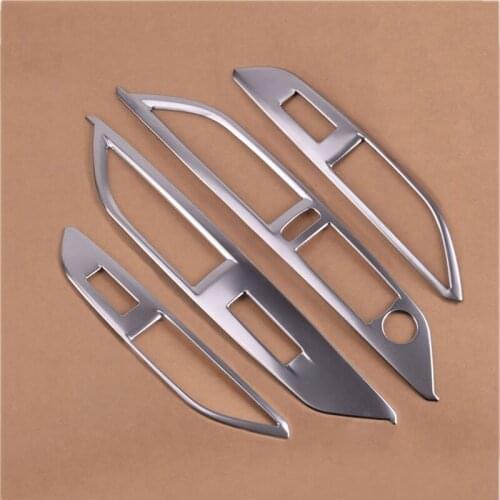 4pcs Car Accessories Fit for Peugeot 3008 GT 2017 2018 2019 2020 Car Window Lift Switch Control Panel Frame Cover Trim Bezel