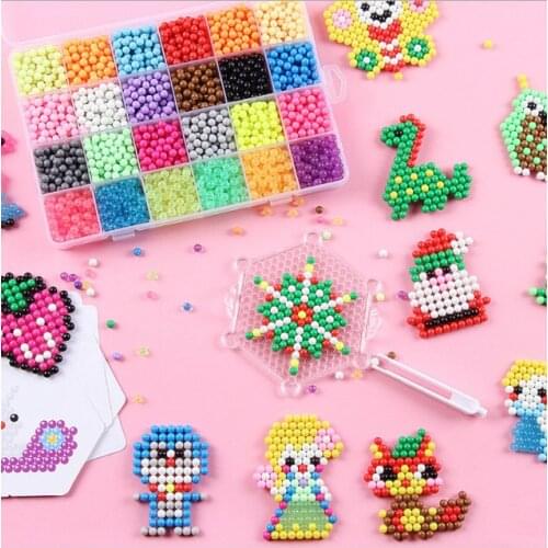 6000pcs Refill Hama Beads Puzzle 3D Handmade Magic Aquabeads DIY Water Spray Beads Set Ball Games Children Toys for girls