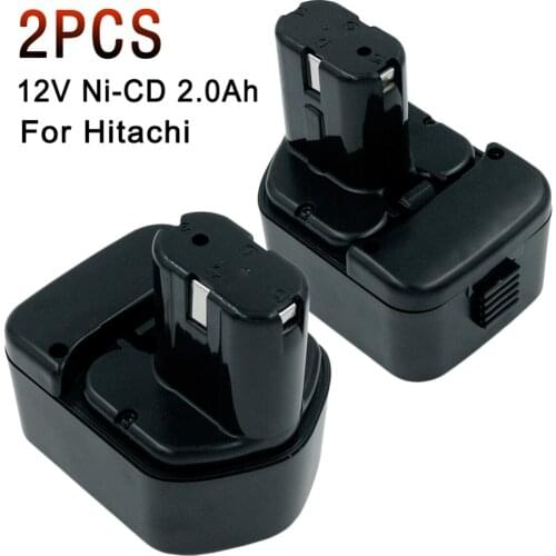 2PCS/lot 12V Ni-CD 2.0Ah 2000mAh Rechargeable Cordless Tools Battery for Hitachi EB1212S EB1214L EB1220BL EB1220HL EB1230X