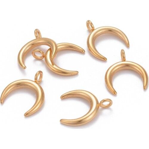 Handmade DIY Ornament Accessories Bracelet Necklace Small Pendant 304 Stainless Steel Moon Pendant jewelry making supplies