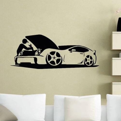 Auto Car Repair Wall Sticker Home Decor Bedroom Wall Decals Vinyl Window Wallpaper Boys Room Decoration Wall Art Murals Poster