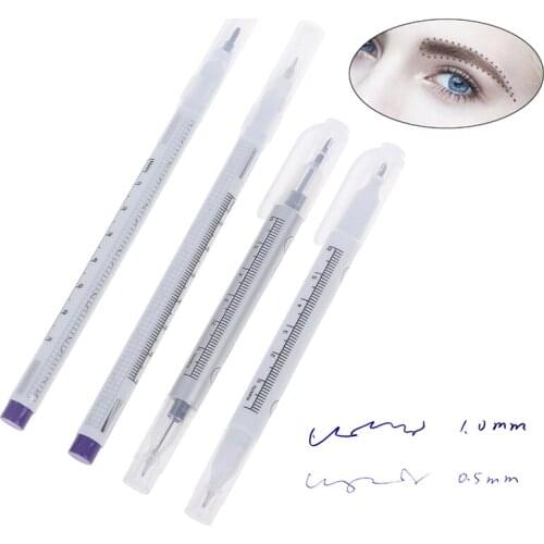 Eyebrow Skin Marker Positioning Pen Tattoo Ruler with Measuring Skin Marker Measure Measuring Ruler Set Tool Accessories