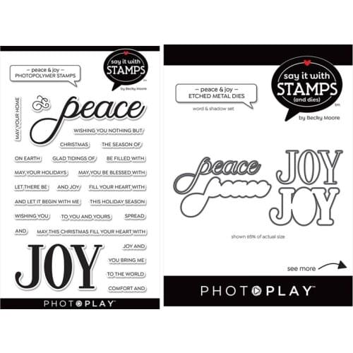 CH 2020 New Arrival PEACE JOY Cutting Metal Decorative Scrapbooking Steel Craft Die Cut and Stamps Embossing Card Stencil