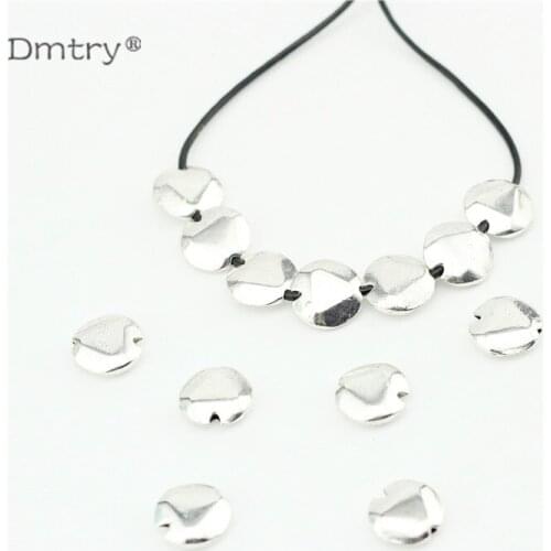 Dmtry 10pcs/lot New Vintage Retro Zinc Alloy Spacers Beads Ancient Silver Color Findings Charms For Jewelry Making DIY LC0212