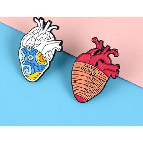 10style Anatomical Heart Enamel Pins Anatomy Brooch Heart Neurology Pins For Doctor And Nurse Lapel Pin Bags Badge Gifts