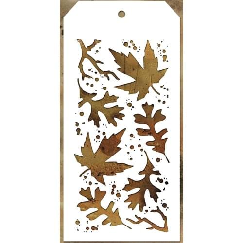 2021 New Label Tag Plastic Stencil For DIY Craft Making Maple Leaf Pattern Scrapbooking Background Card No Metal Cutting Dies