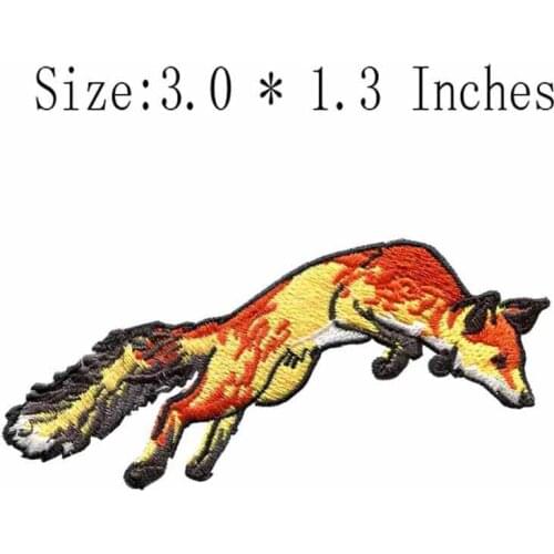 The wolf running 3.0"wide embroidery patch shirt front/iron on backing/hot cut